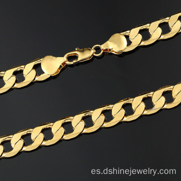 Cadena de cobre collar hombres mujeres 18K Gold Plated collar